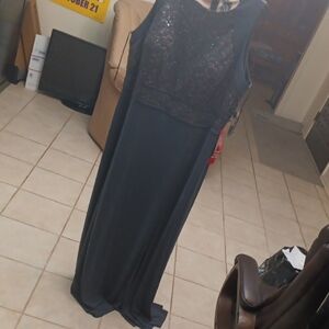 Blue Halter Maxi Gown for Wedding Guest